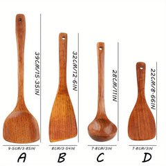 Heat Resistant Wooden Cookware For Cooking And Serving Kitchen Spatula