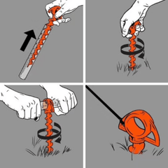 Heavy Duty Camping Tent Ground Nail Screw - Pack of 4