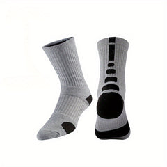 4Pairs Men's Athletic Socks Basketball Running Non Slip Thickened Crew Socks