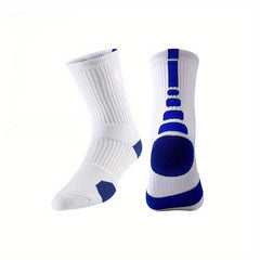 4Pairs Men's Athletic Socks Basketball Running Non Slip Thickened Crew Socks
