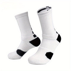 4Pairs Men's Athletic Socks Basketball Running Non Slip Thickened Crew Socks