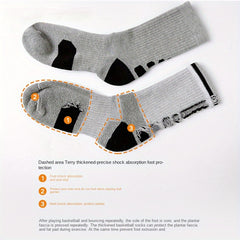 4Pairs Men's Athletic Socks Basketball Running Non Slip Thickened Crew Socks