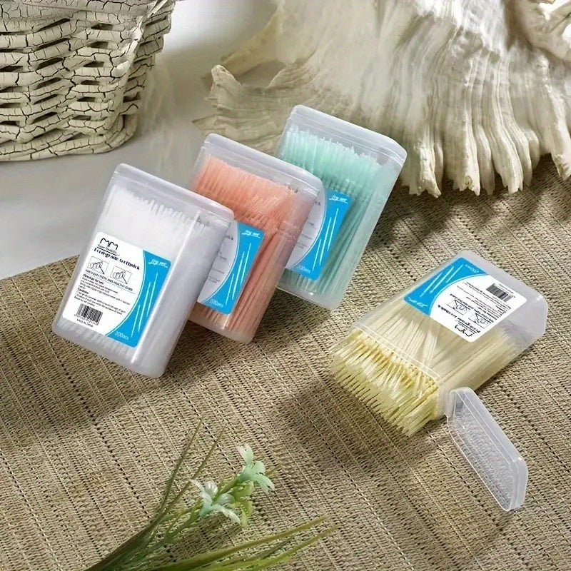200 Pcs Disposable Toothpicks w/ Box Plastic Portable
