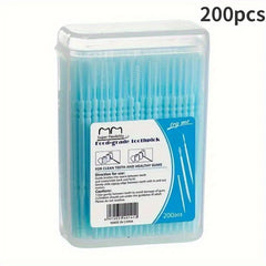 200 Pcs Disposable Toothpicks w/ Box Plastic Portable