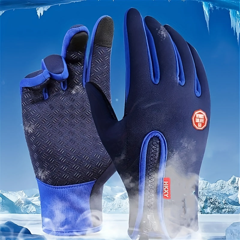 Windproof Waterproof Touch Screen Mittens For Winter Outdoor Activities