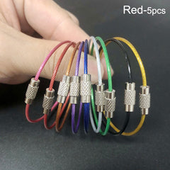 5pcs Stainless Steel Keychain Keyring For Women Men