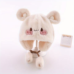 Autumn Winter Baby Hat Bear Plush Children's Ear Protection Hat