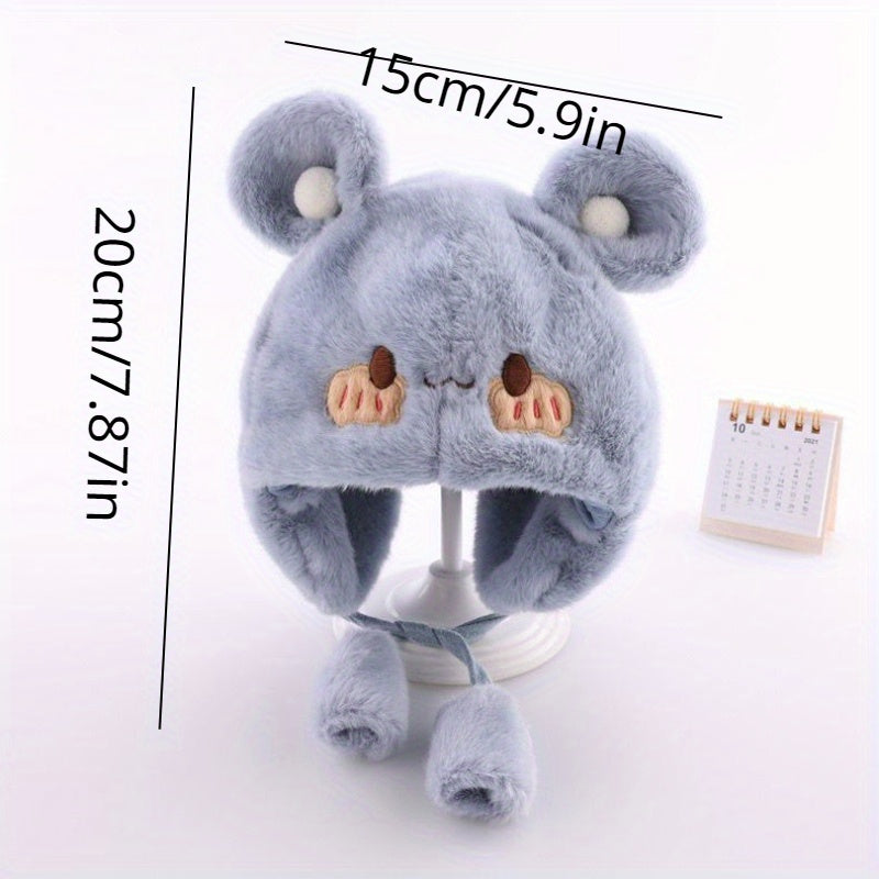 Autumn Winter Baby Hat Bear Plush Children's Ear Protection Hat