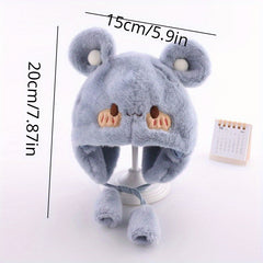 Autumn Winter Baby Hat Bear Plush Children's Ear Protection Hat
