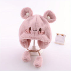 Autumn Winter Baby Hat Bear Plush Children's Ear Protection Hat