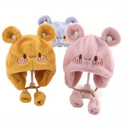 Autumn Winter Baby Hat Bear Plush Children's Ear Protection Hat