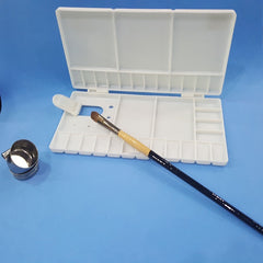 1pc Folding Watercolor Palette Box Plastic Paint Palette Box Art Supplies