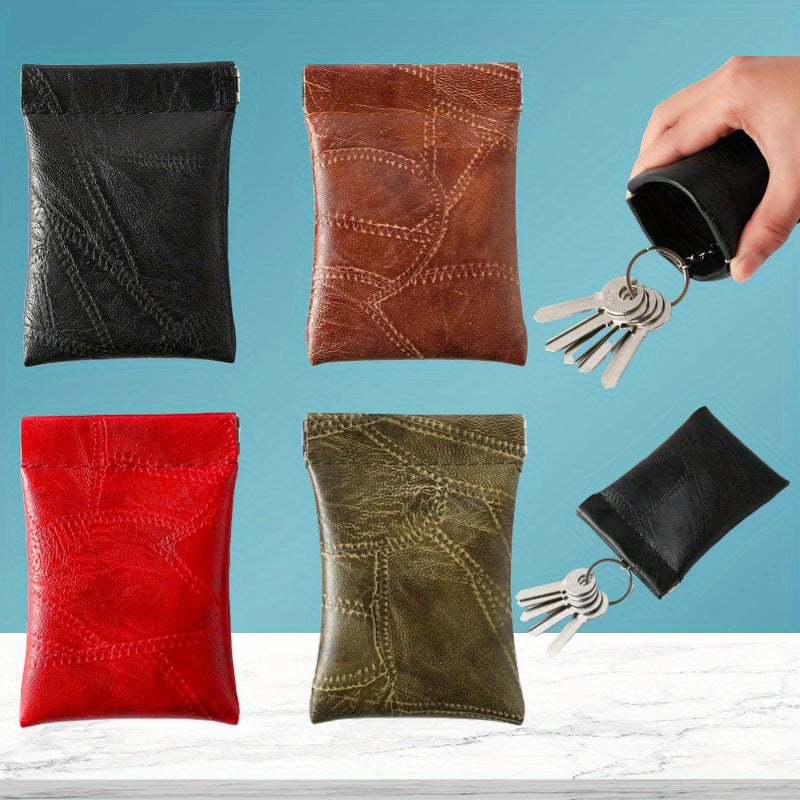 Leather Key Holder Wallet Keyring Coin Purse For Women Men