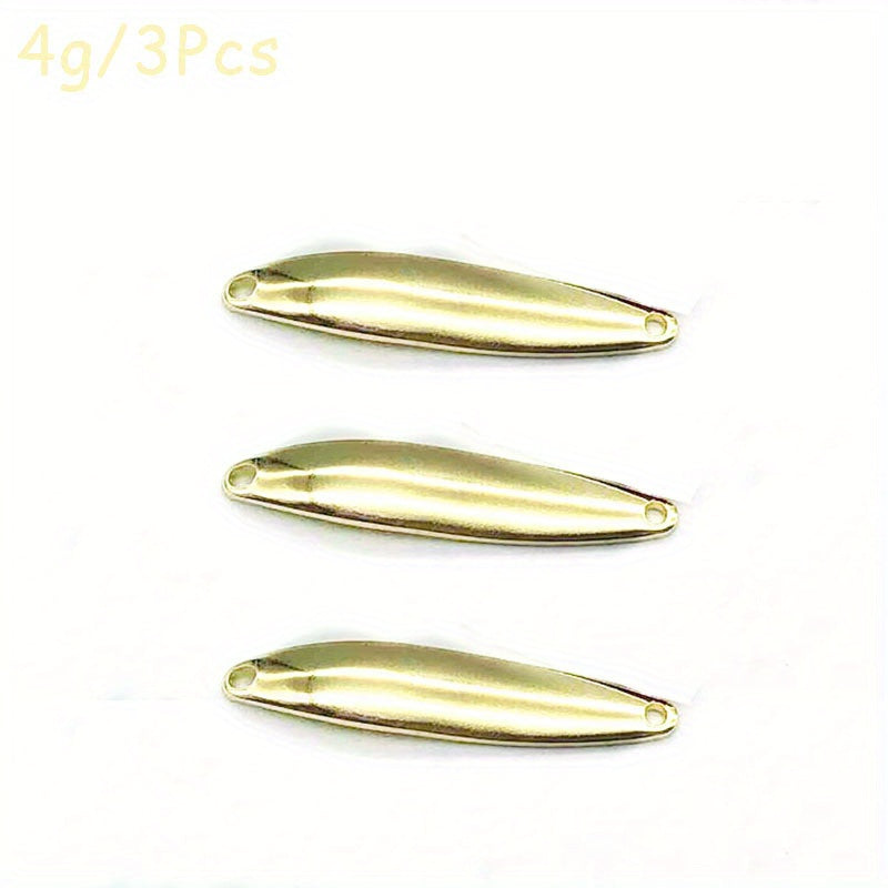 3pcs Fishing Willow Leaf Spoon 5g 7g 10g 13g 18g