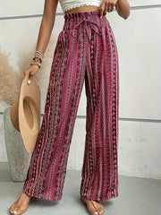 Ethnic Print Wide Leg Pants For Women