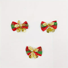 3 Pcs Christmas Tree Bow Mini Bell Strap Gift Decoration