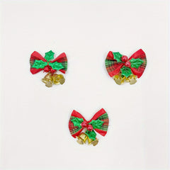 3 Pcs Christmas Tree Bow Mini Bell Strap Gift Decoration