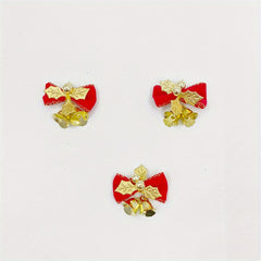 3 Pcs Christmas Tree Bow Mini Bell Strap Gift Decoration