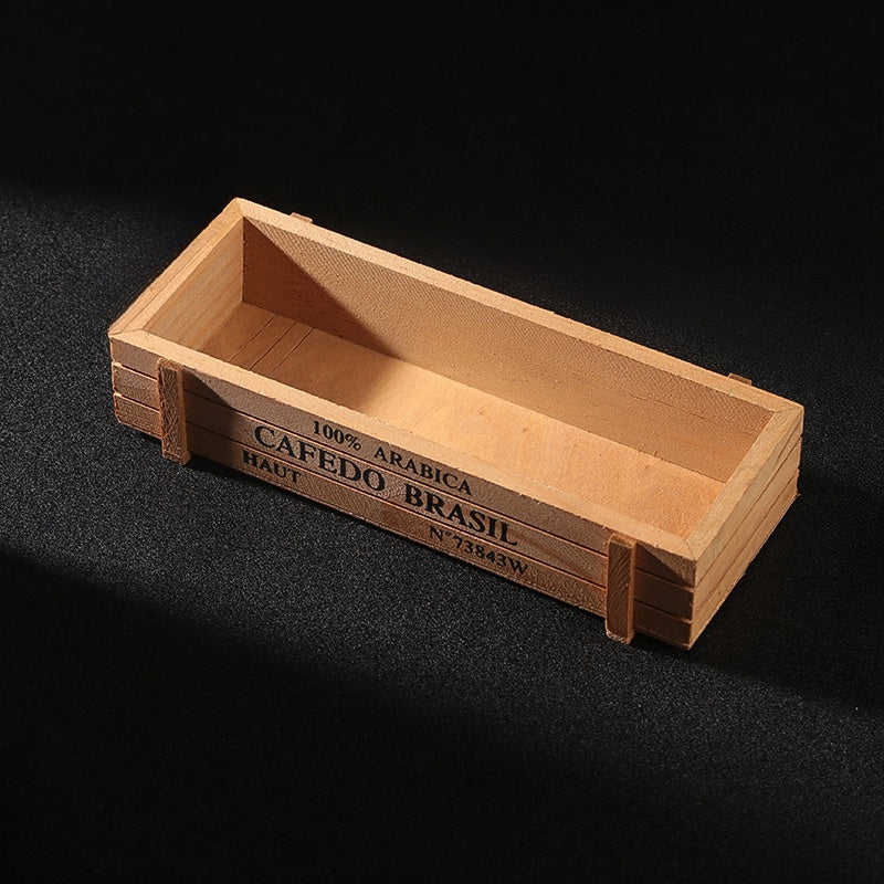 Wooden Storage Box Desktop Organizer Ornament