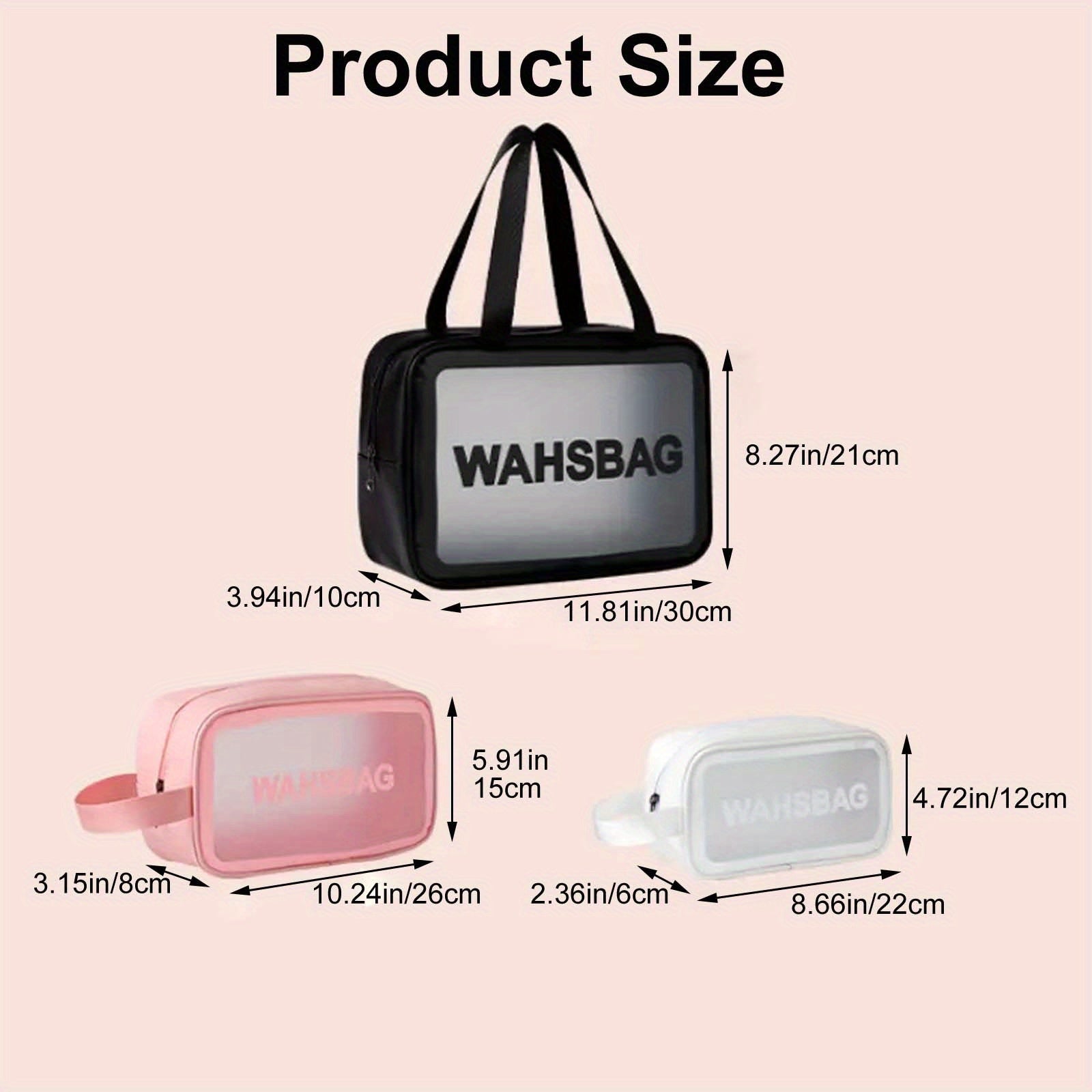 Waterproof Transparent Travel Wash Bag Portable Large Capacity Storage Bag