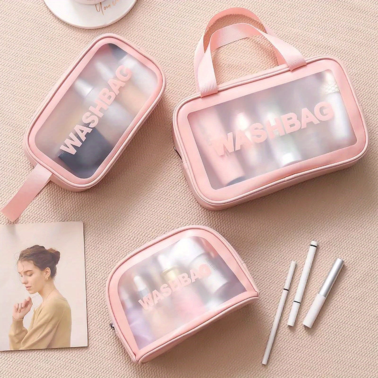 Waterproof Transparent Travel Wash Bag Portable Large Capacity Storage Bag