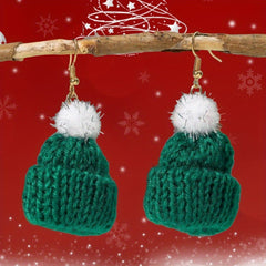 Knitted Small Hat Earrings Retro Party Jewelry Holiday Gift