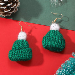 Knitted Small Hat Earrings Retro Party Jewelry Holiday Gift
