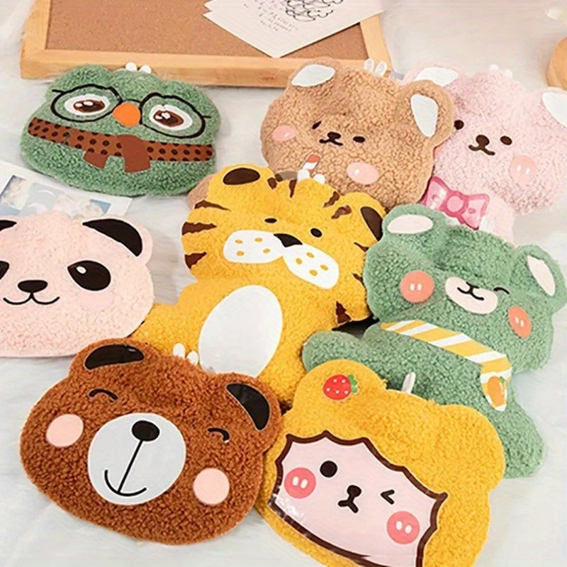 Mini Portable Warm Water Bag Cartoon Hot Water Bag Plush Hand Warmer