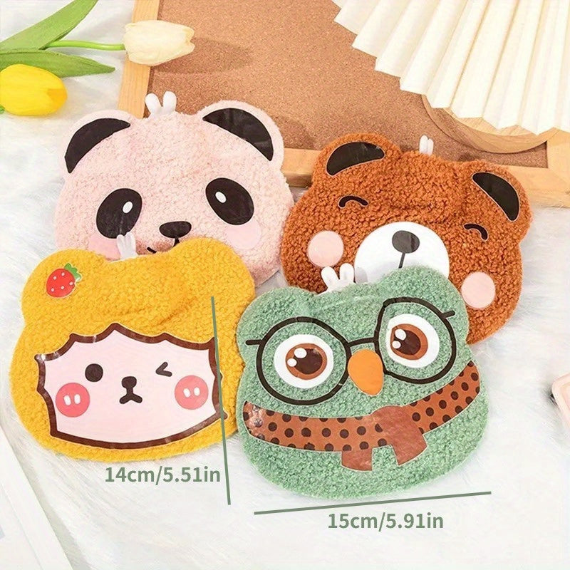 Mini Portable Warm Water Bag Cartoon Hot Water Bag Plush Hand Warmer