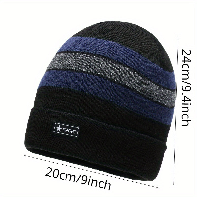 Men's Knitted Beanie Hats Winter Warm Thick Skull Cap