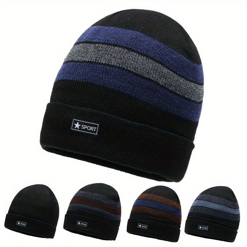 Men's Knitted Beanie Hats Winter Warm Thick Skull Cap