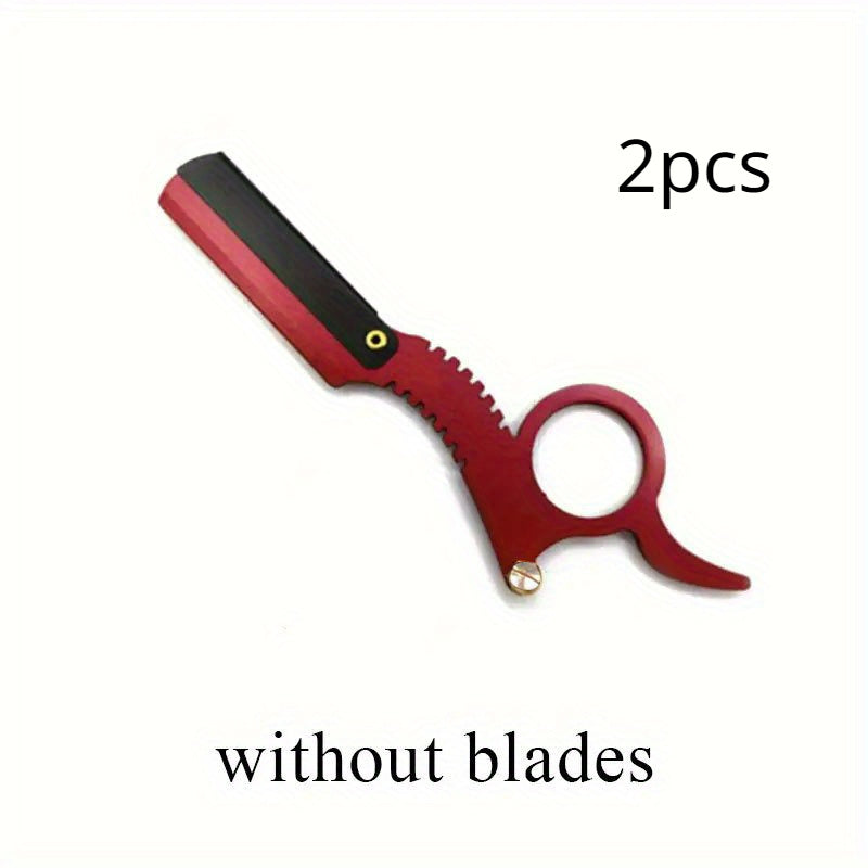 2pcs Hair & Beard Razor Men Blade Holder Beard Trimming Tool
