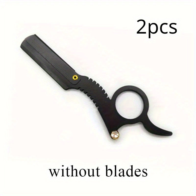2pcs Hair & Beard Razor Men Blade Holder Beard Trimming Tool