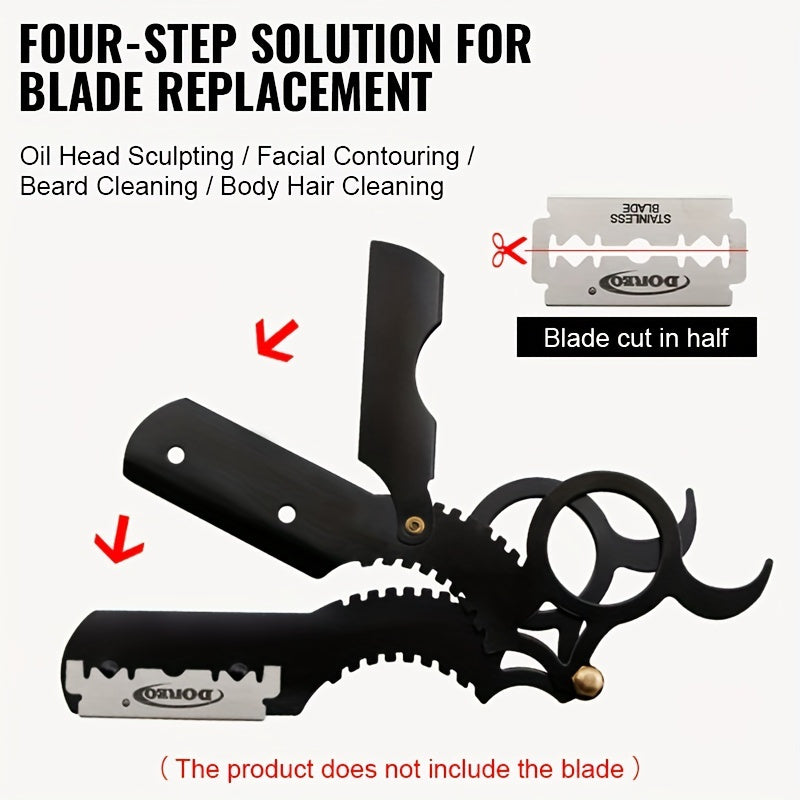 2pcs Hair & Beard Razor Men Blade Holder Beard Trimming Tool