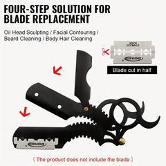 2pcs Hair & Beard Razor Men Blade Holder Beard Trimming Tool