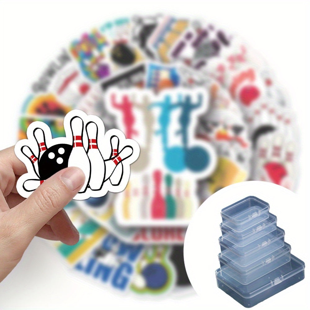 50pcs Bowling Graffiti Stickers DIY Skateboard Luggage Water Bottle