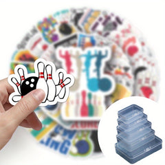 50pcs Bowling Graffiti Stickers DIY Skateboard Luggage Water Bottle