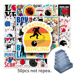 50pcs Bowling Graffiti Stickers DIY Skateboard Luggage Water Bottle