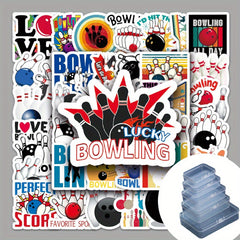 50pcs Bowling Graffiti Stickers DIY Skateboard Luggage Water Bottle