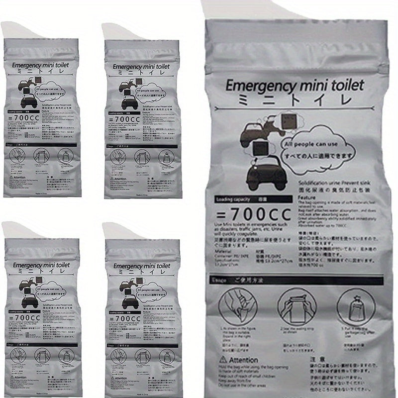4pcs 5pcs Outdoor Emergency Urinate Bags 700ml Easy Take Piss Bags