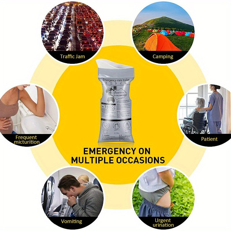 4pcs 5pcs Outdoor Emergency Urinate Bags 700ml Easy Take Piss Bags