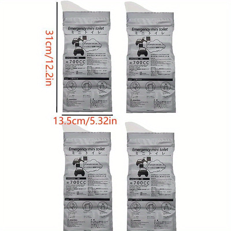 4pcs 5pcs Outdoor Emergency Urinate Bags 700ml Easy Take Piss Bags