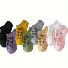 8 Pairs Breathable Mesh Ankle Socks Thin & Hollow Out