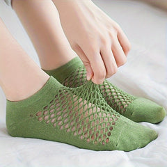 8 Pairs Breathable Mesh Ankle Socks Thin & Hollow Out