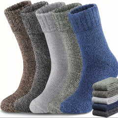 5 Pairs Men's Winter Warm Cotton Socks Crew Thermal Boots US Sizes 7-12