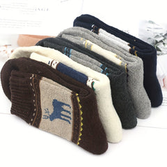 5 Pairs Men's Winter Warm Cotton Socks Crew Thermal Boots US Sizes 7-12