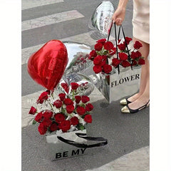 5pcs Silvery Mirror Tote Bag Flower Bouquet Packaging Material