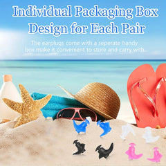 4 Pairs Reusable Silicone Ear Plugs for Swimming, Surfing, Kayaking