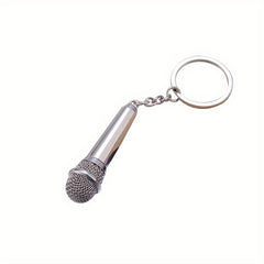 Mini Microphone Key Chain Creative Metal Pendant Ornament