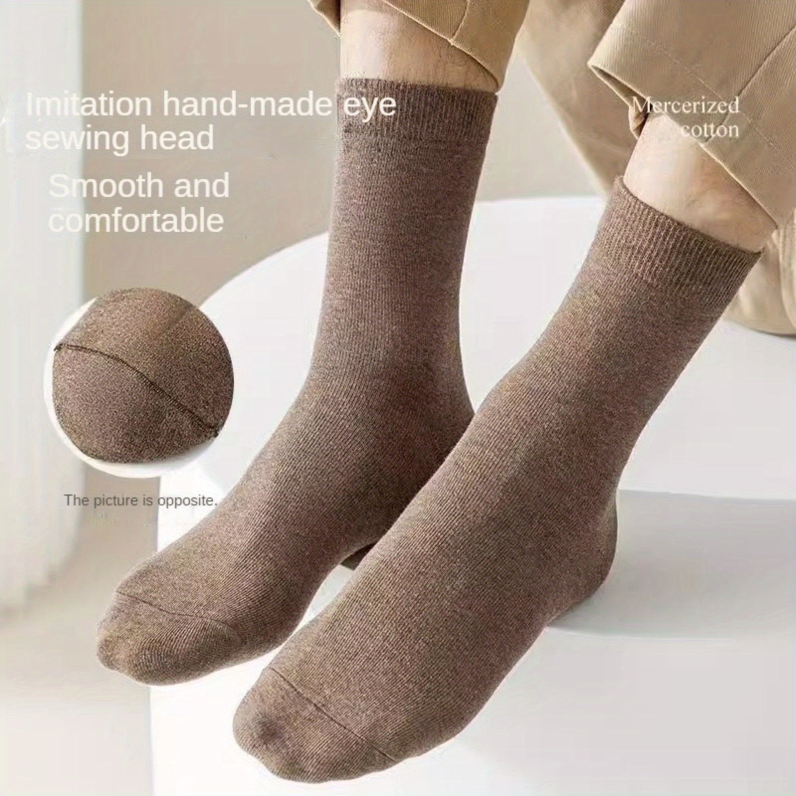 Men's Crew Socks Anti-odor Sweat Absorption Breathable Solid Socks